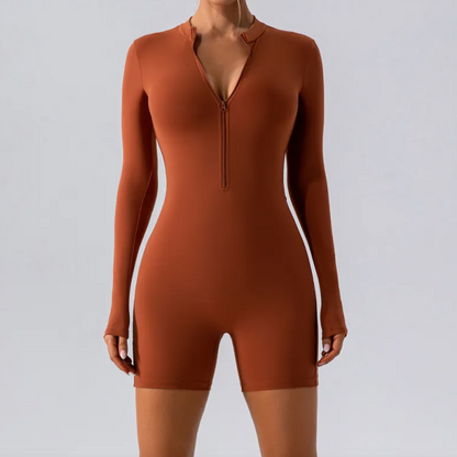 Long-Sleeve Zippered One-Piece Women Woman Dance Suit