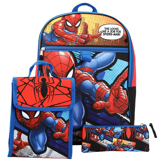 Marvel Spiderman Backpack Accessories 6 Piece Value Set for Boys