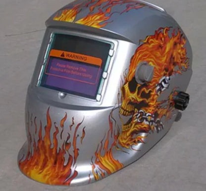 Solar Auto-Dimming Welding Helmet with Skull Design