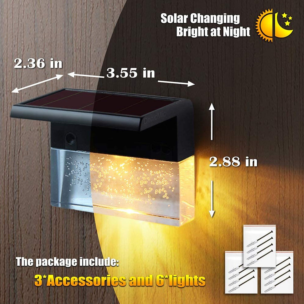 Solar powered Waterproof New RGB LED Solar Light Step Fence Light