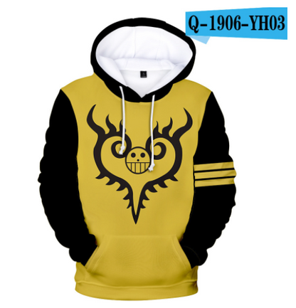 One Piece Anime Animation Digital Print Men Man Hoodie