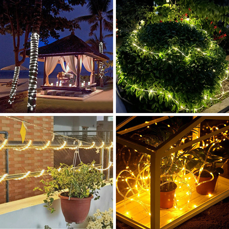 Outdoor RGB Solar LED String Lights for Garden Walls