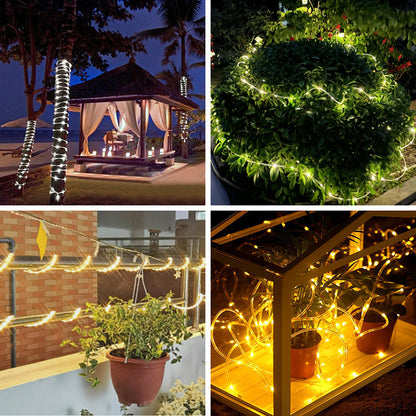 Outdoor RGB Solar LED String Lights for Garden Walls