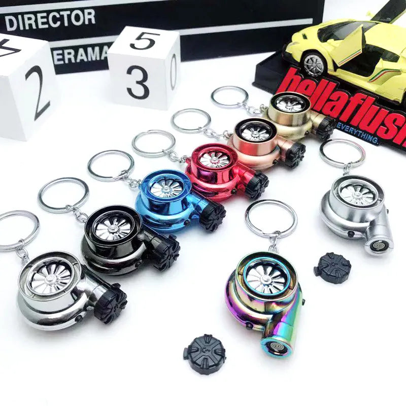 Car Turbo Charger Key Chain USB Charging Accessories USB LED LIGHT