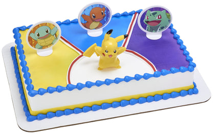 DecoSet® Pokemon Light Up Pikachu Cake Topper 4 - Piece Decoration Set Birthday Decorations For All Size and Shape Cakes