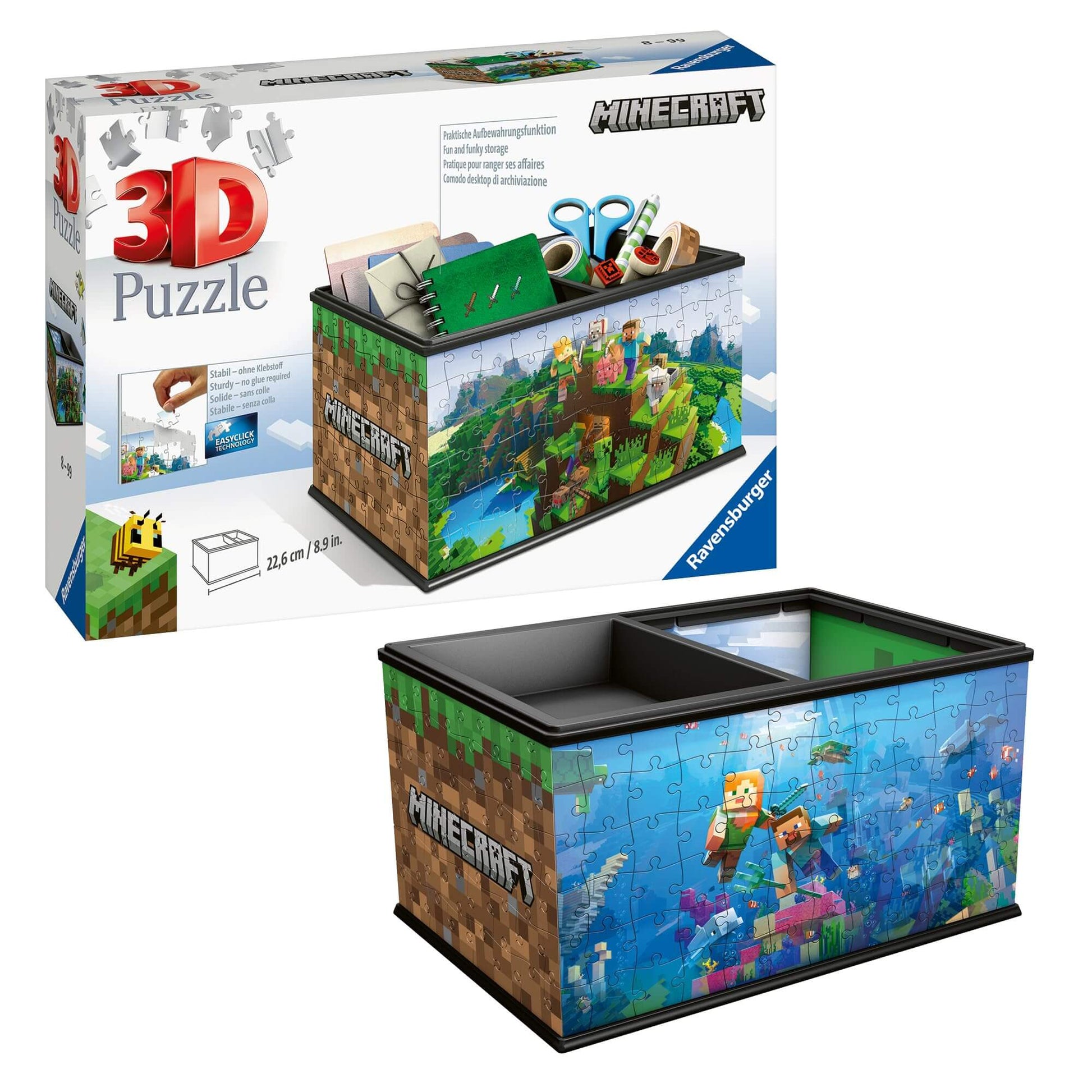 Ravensburger 3D Puzzle organizer featuring Minecraft design for storage, ideal for fans of Minecraft 3D puzzle organizer.