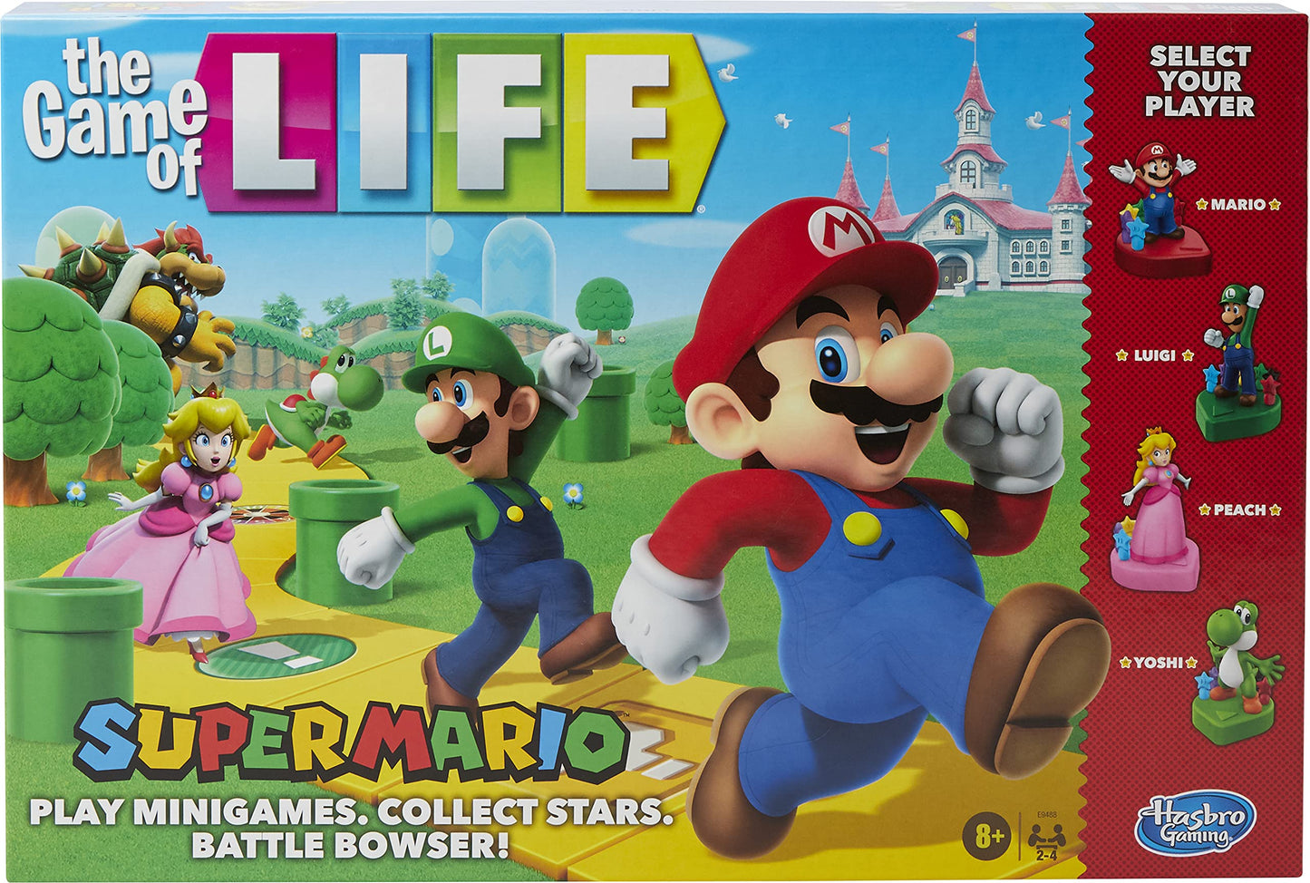 Hasbro Gaming The Game of Life: Super Mario Edition Board Game for Kids Ages 8 and Up Play Minigames Collect Stars Battle Bowser