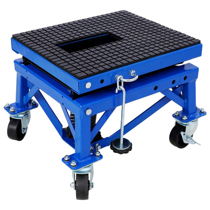 Metal Jack Lifting w/ Foot Pedal Wheels support up to 300lbs