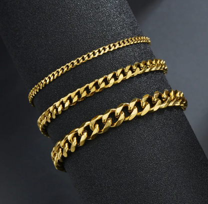Six-Sided Cuban Chain Bracelet valentine couple birthday date gift