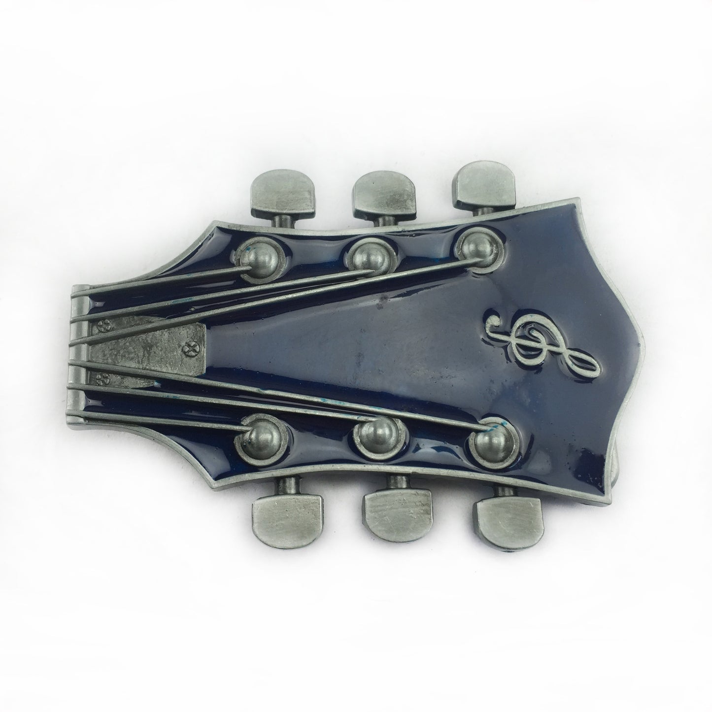 BULLZINE Zinc Alloy Black Guitar Belt Buckle 02744