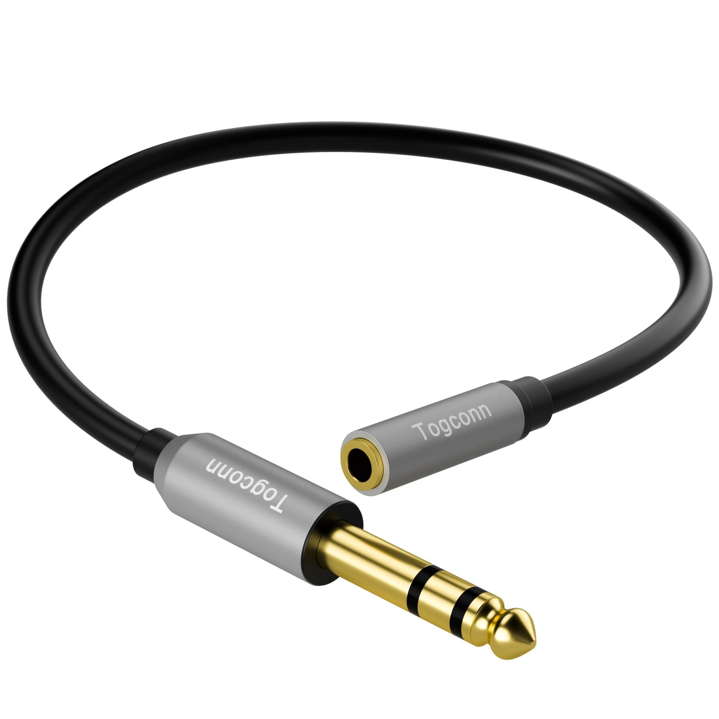 Togconn 3.5mm AUX Female to 6.35mm Male Audio Adapter TRS 1/8 inch Female to 1/4 inch Male Adapter Cable for Amplifier Guitar Piano Speaker to Phone Laptop Headphone-11 inch