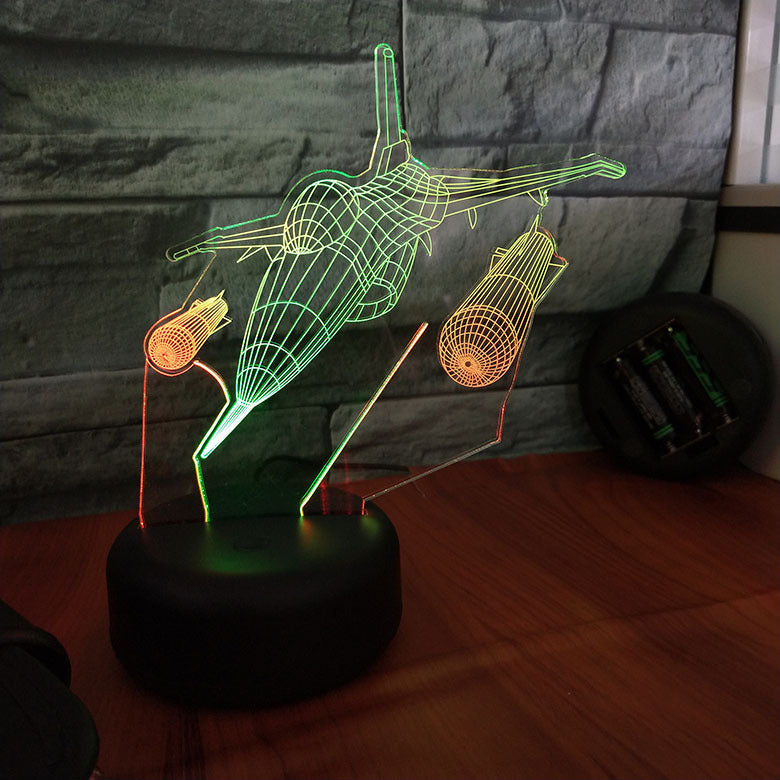3D Fighter Jet Touch Control LED Night Light Gift