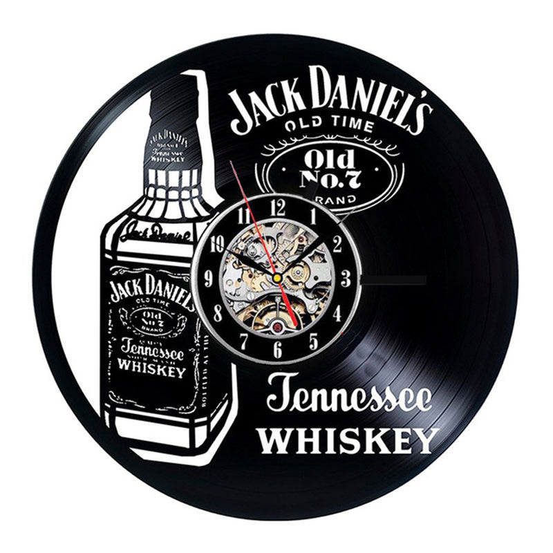 Whiskey Vinyl Record Wall Clock 30cm