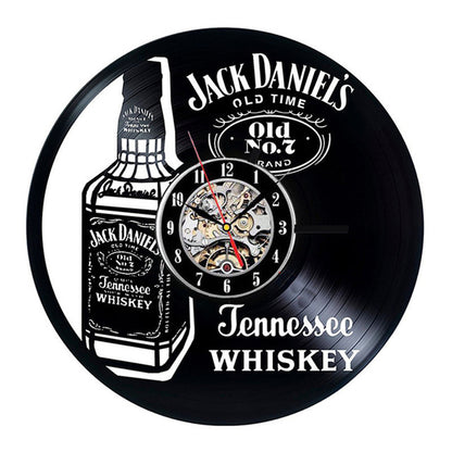 Whiskey Vinyl Record Wall Clock 30cm
