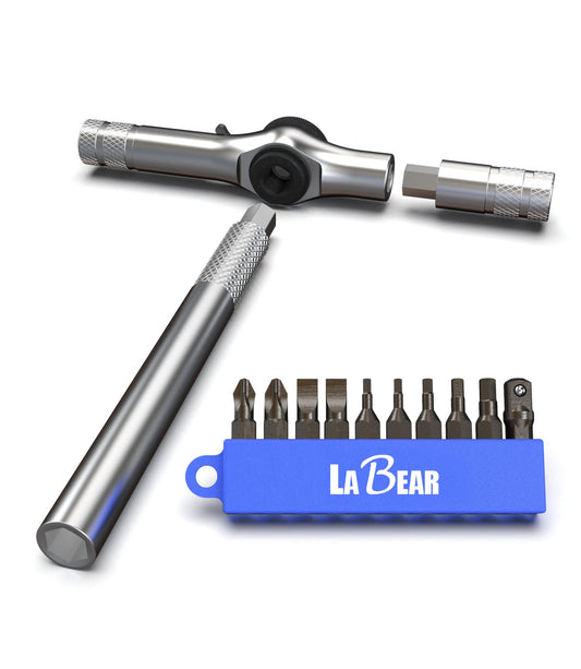 LABEAR - Power Ratchet Wrench Multi-Function Cycling Bicycle Multitool Repair Kits - Bike Tool Set - Great for Mountain & Road Bikes - Use as Screwdriver or Wrench