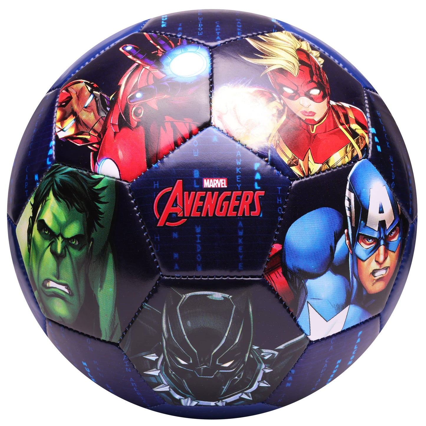 Marvel Avengers Soccer Ball Size 5 Captain America Iron Man Black Panther Captain Marvel and Hulk Futbol for Boys and Girls Soccer Players Multi Avengers - Paneled Hero