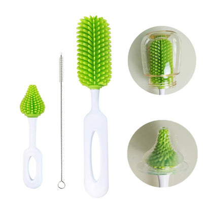 3 PCS Baby Bottle Cleaning Brush Durable Silicone Bottle Brush Silicone Bottles Cleaner Bottle Accessories-Bottle Nipple and Straw Brushes for Washing Baby BottlesVase and Glassware