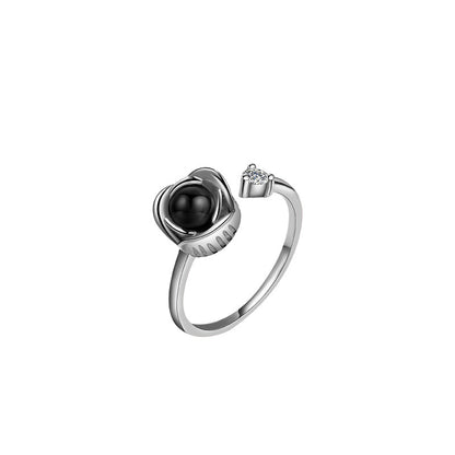 Rose Projection Couple Ring valentine couple birthday gift