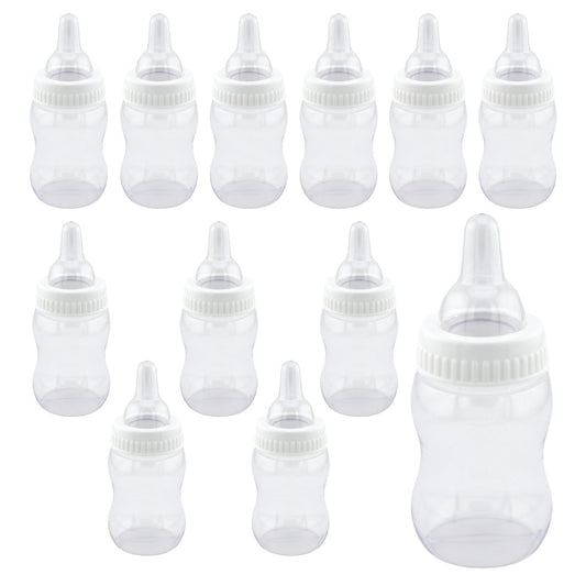 Homeford Mini Nursing Bottle Baby Bottle Baby Shower Favors 4-inch 12-Count White