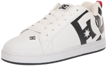 DC Men Court Graffik SQ Low Top Casual Skate Shoe White/Black/Black 8.5