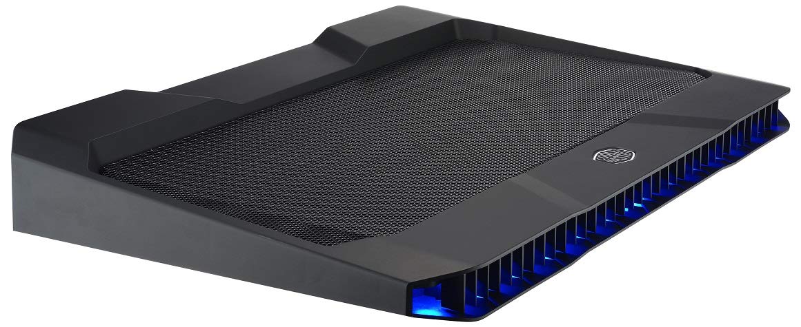 Cooler Master Notepal X150R - Laptop Cooling Pad with Blue LED 160mm Silent Fan Metal Mesh Surface Black - Supports Laptops Up to 17"
