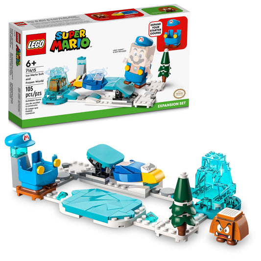 LEGO Super Mario Ice Mario Suit and Frozen World Expansion Set 71415 Collectible Buildable Game with Figure Costume Plus Cooligan and Goomba Enemy Figures