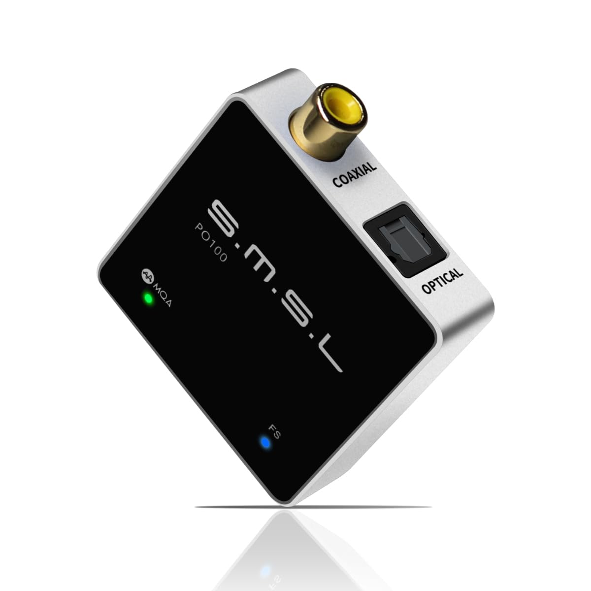 SMSL PO100 2024 192kHz USB to Optical Audio Adapter XMOS XU316 Type-C USB to SPDIF Optical Coaxial Converters Portable Digital to Analog Converter for Phone/PC (Silver)