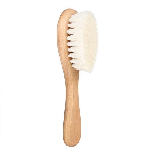 Hair Brushes Baby Head Brush Kids Soft Goat Hair Comb Wood Infant Massage Scrub Tool Newborn Shower Registry Gift Wooden Baby Hair Brush Hairbrush for Newborn and