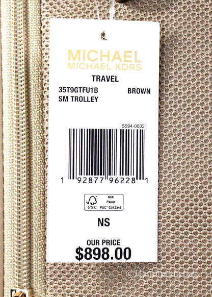 Michael Kors Travel Small Brown Trolley Rolling Suitcase
