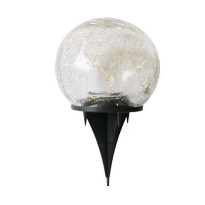 Solar powered Crack texture ball shape outdoor Light with Light Control