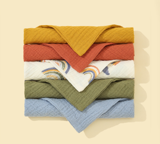 5-Pack Soft Cotton Triangle Baby Bibs with Snap Buttons