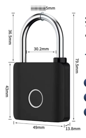Electronic Fingerprint Smart Padlock Anti-Theft Design