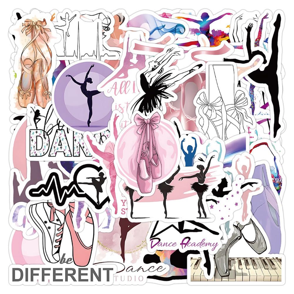 Dance Ballet Stickers | 50 Pcs Dancing Waterproof Stickers Vinyl Sticker Decal Decor