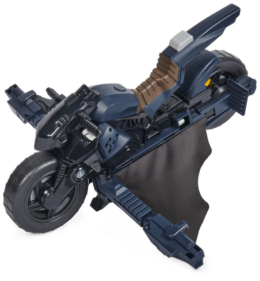 DC Comics Batman Adventures Batman Batcycle Transforming 2-in-1 Batcycle & Batglider Figure Compatible Super Hero Kids Toy for Boys and Girls 4+