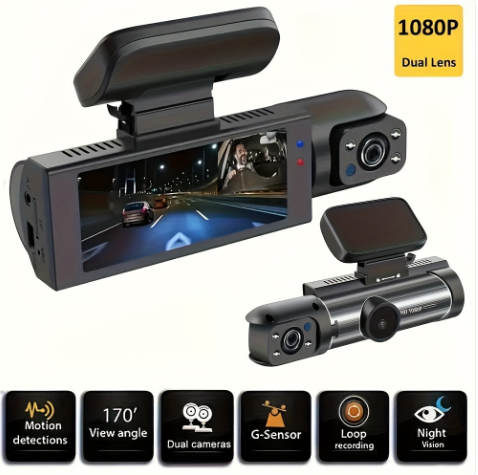 360° HD 1080P Dual Lens Car Dash Cam night vision