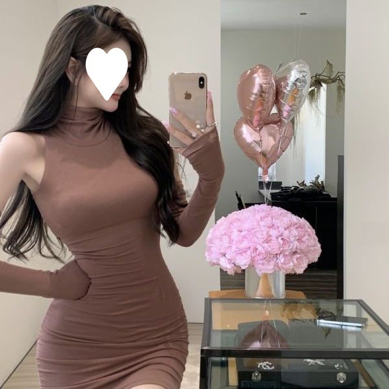Women woman Sexy Turtleneck Vest Oversleeve Dress valentine couple date night gift clubbing
