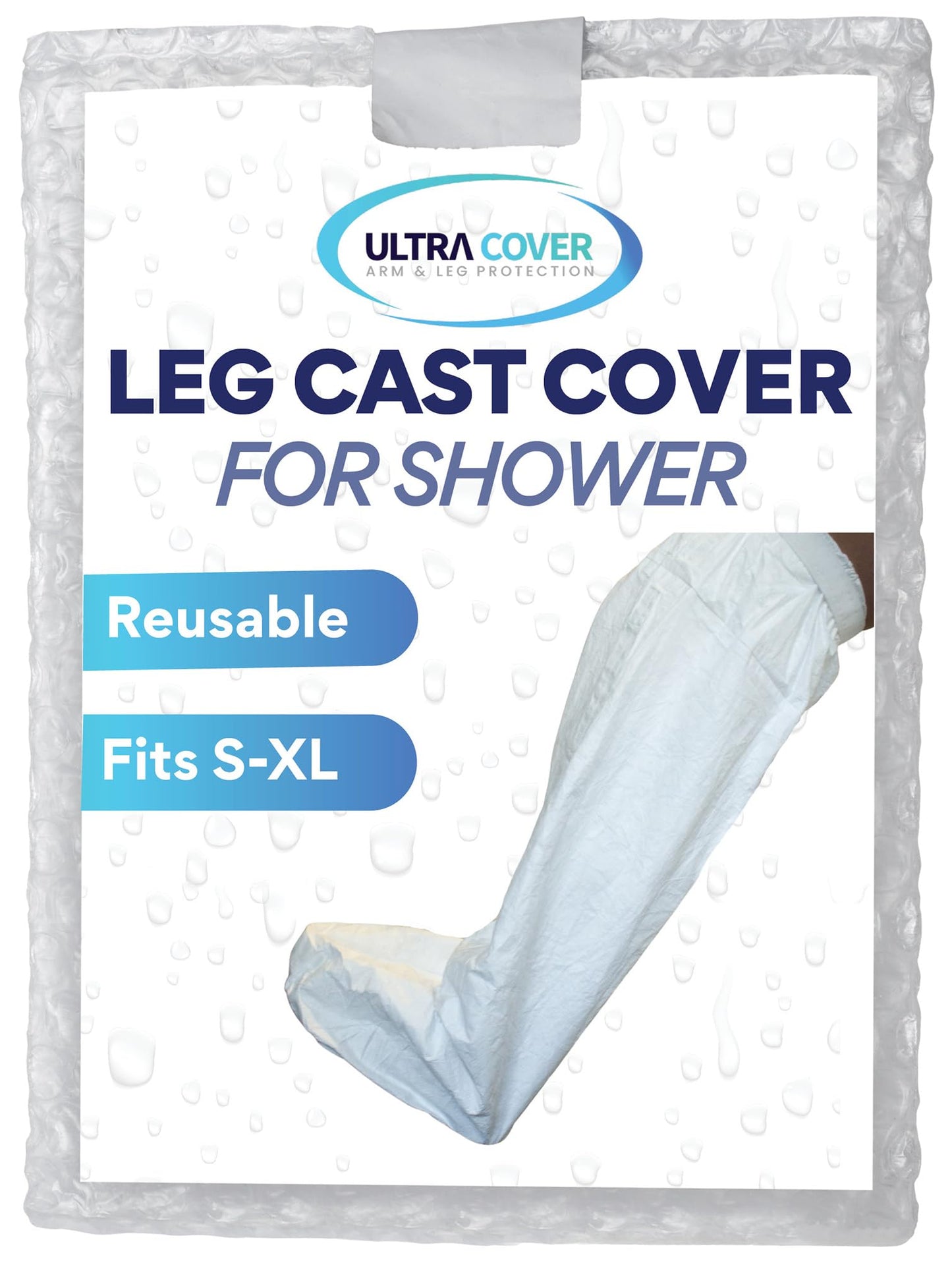 UltraCover Waterproof Leg Cover For Shower Cast Shower Cover for Wounds and Bandages Leg Cast and Injury Protector for Adults Surgery Recovery Supplies