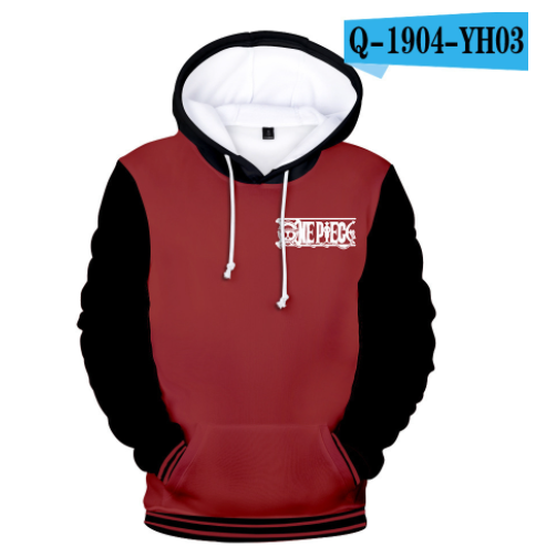 One Piece Anime Animation Digital Print Men Man Hoodie