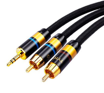 3.5mm to 2 RCA Audio Cable – Upgraded Versions for Computer and Speaker Connection