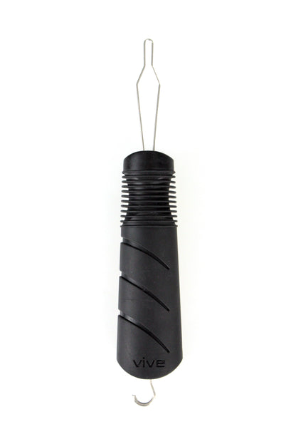 Vive Button Hook with Zipper Pull - Dressing Helper Assist Tool for Arthritis - One Hand Shirt & Coat Buttoning Aid Disability Handicapped Seniors Elderly - Limited Dexterity Wide Grip Handle