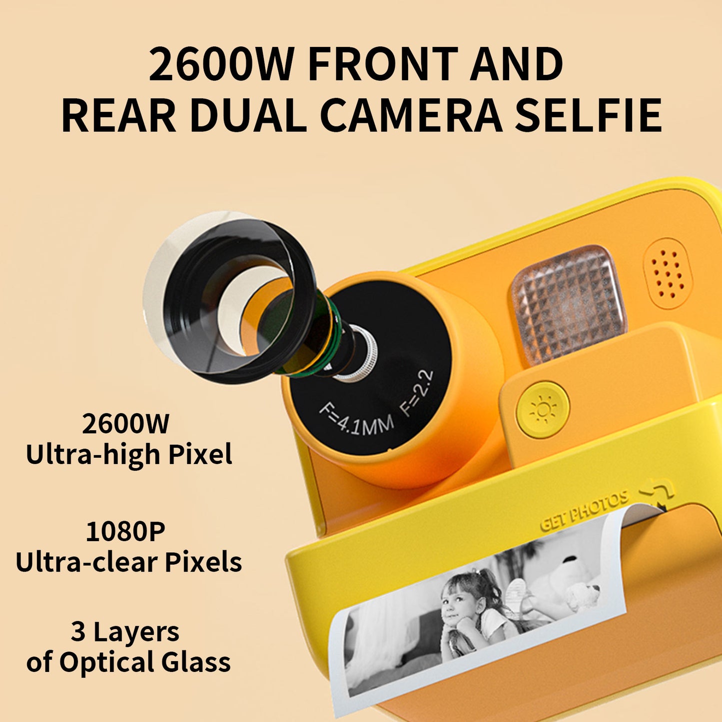 Children's HD 1080p Instant Camera with Printing Paper
