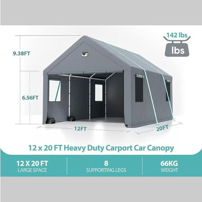 EXTRA LARGE Portable Car Tent Garage storage shelter 12X20 FT