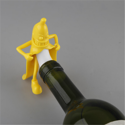 Banana Man Red Wine Bottle Vacuum Sealer Stopper