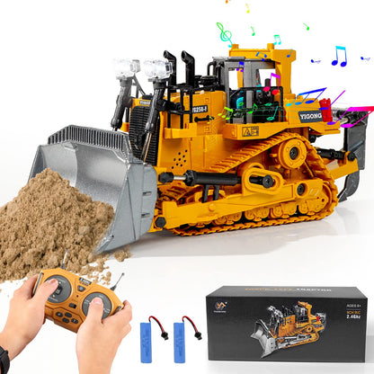 RC Construction Toys for Kids Ages 3-Year-Old RC Bulldozer Toys for Boys Remote Control Construction Vehicles Tractor Toys for Kids 3-5 4 5 6 7 8 Year Old Birthday Gift