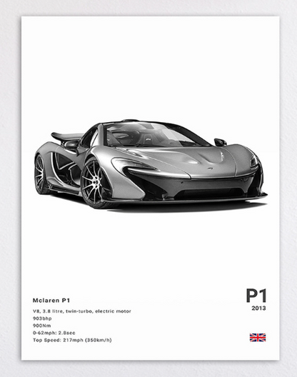 McLaren P1 Porsche 911 992 M3 NSX DEMON Poster Decoration Art (One Piece)