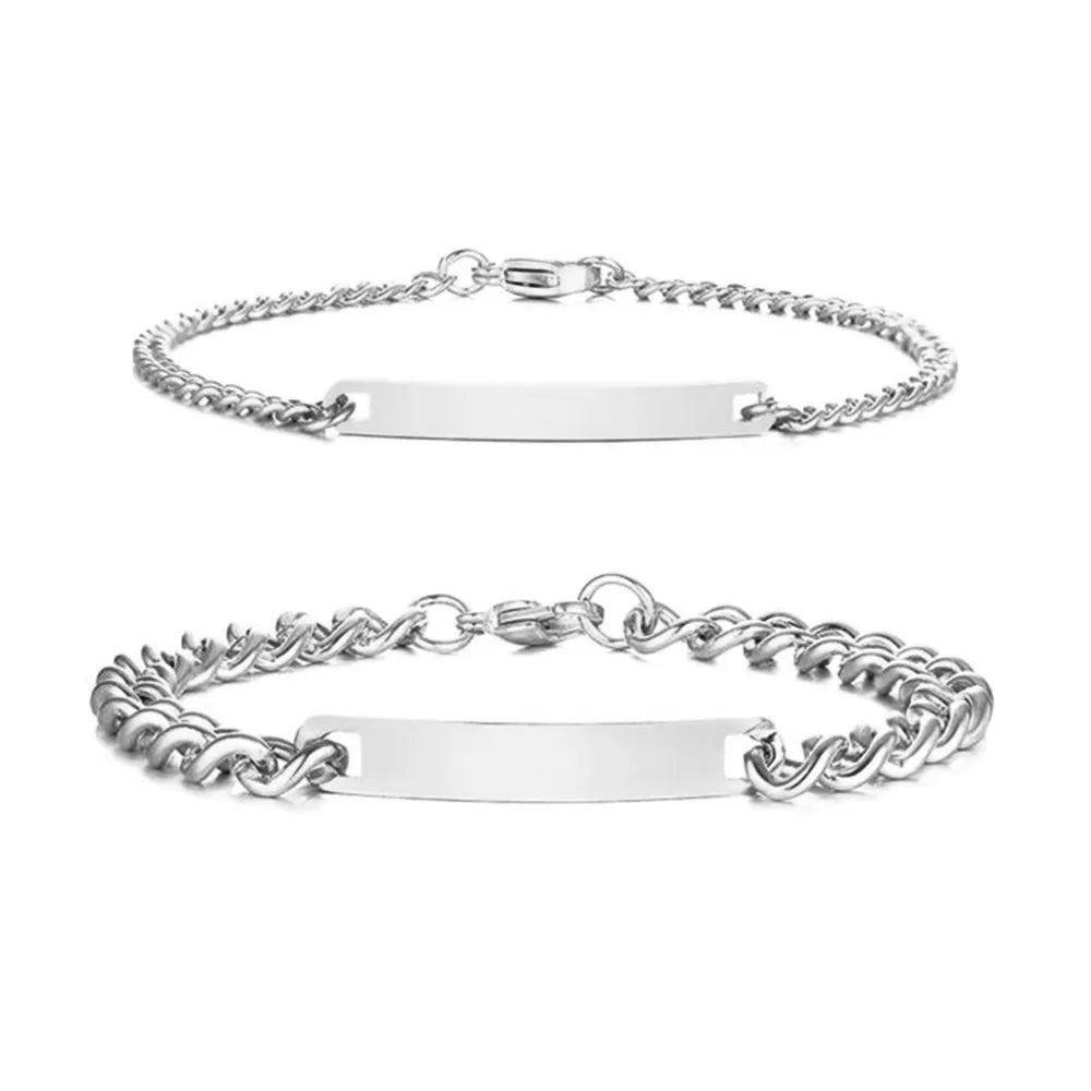 Stainless Steel Couple Cuban Bracelet valentine couple birthday gift