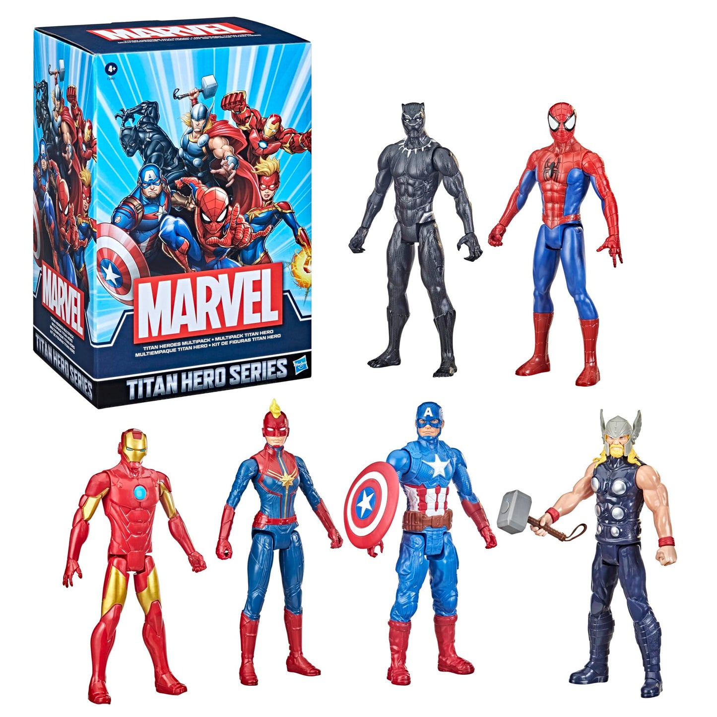Marvel Titan Hero Series Action Figure Multipack 6 Action Figures 12-Inch Toys Inspired By Marvel Comics For Kids Ages 4 And Up (Amazon Exclusive)
