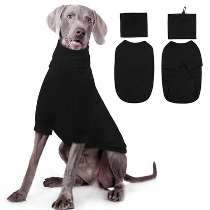 ROZKITCH Dog Shirt with Hoodie Dog Ears Cover 2 in 1 Soft Lightweight Dog Striped T Shirt Pullover Dog Tank with Detachable Ear Wrap Dog Hoodie Tshirt Dog Boy Girl Stretchy Sweater Black 2XL