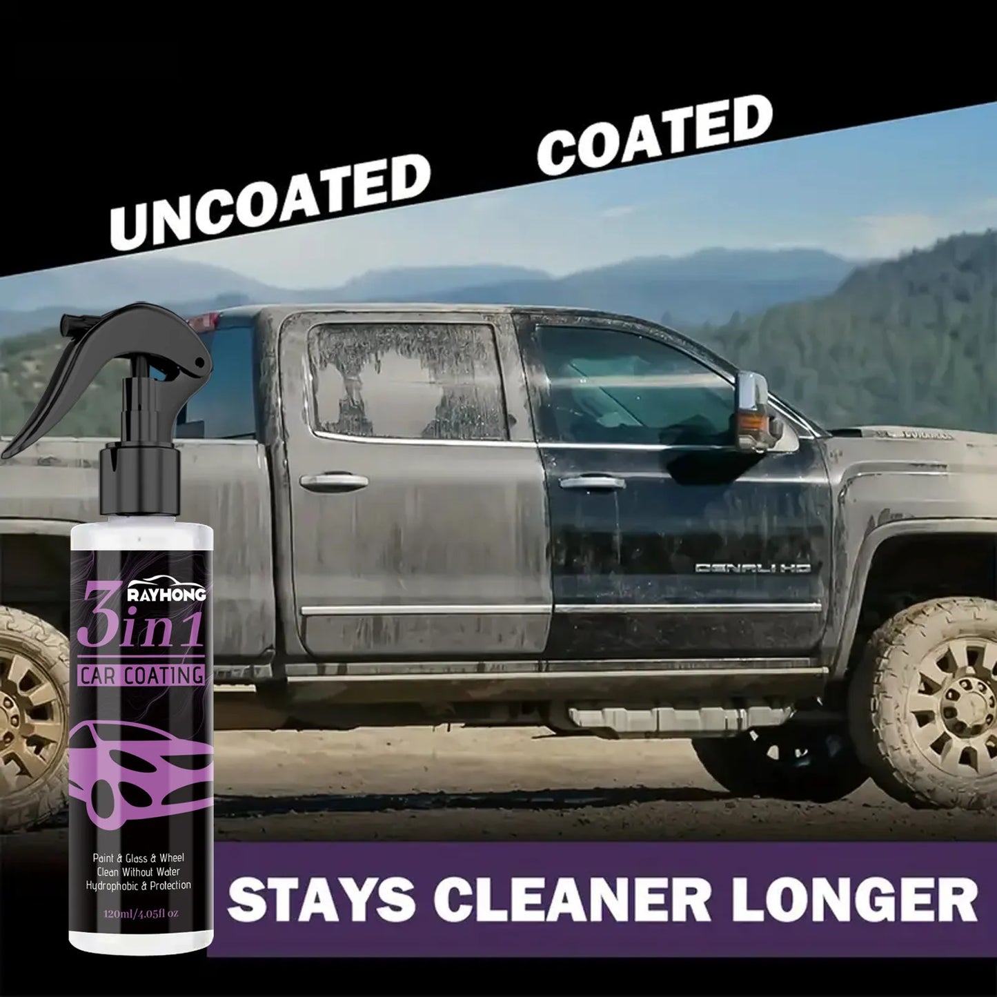 3-in-1 Car Coating Spray Shine Protect