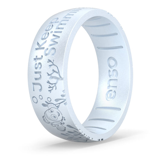 Enso Rings Disney Pixar Collection - Classic Etched Silicone Rings - Comfortable and Flexible Design - Keep Swimming - 10